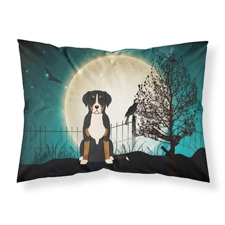 Micasa Halloween Scary Greater Swiss Mountain Dog Fabric Standard Pillowcase, 20.5 x 0.25 x 30 in. MI219383